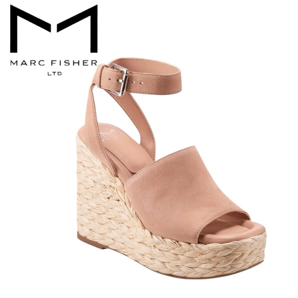 NWT Marc Fisher Nelly Ankle Strap Wedge Sandal